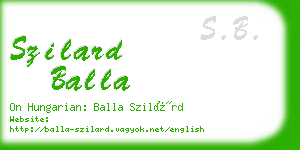 szilard balla business card